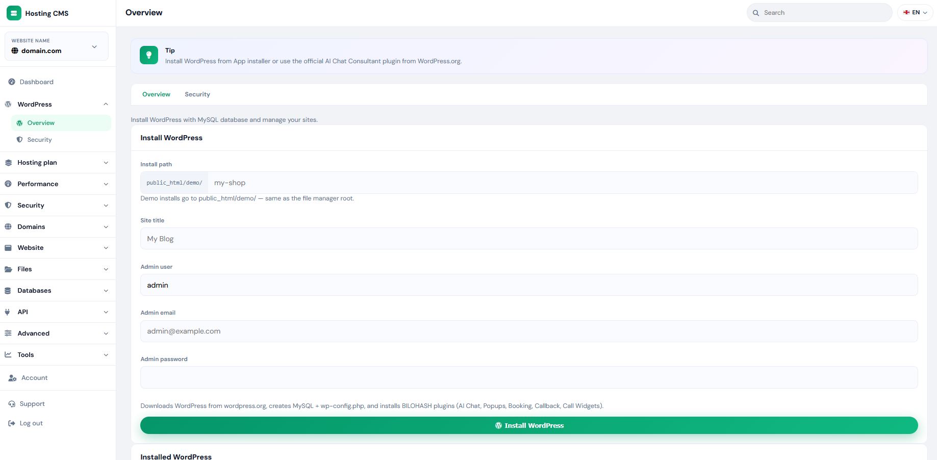 Hosting for WordPress